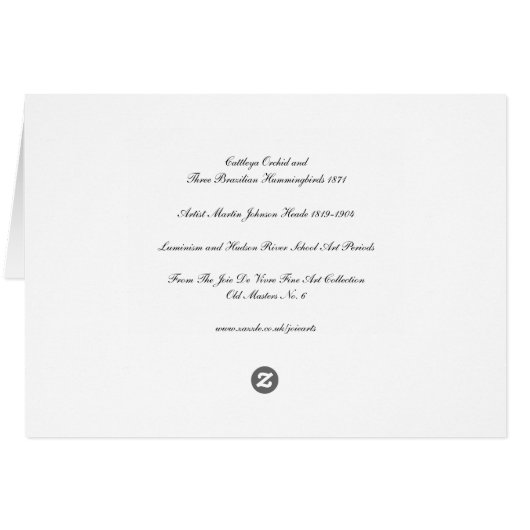 Cattleya Orchid und drei brasilianische Hummingbir (Rückseite Horizontal)