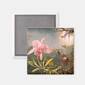 Cattleya Orchid und Drei Hummingvögel Magnet (Vorderseite/Rückseite)