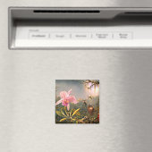 Cattleya Orchid und Drei Hummingvögel Magnet (In Situ (Geschirrspüler))