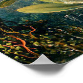 Cattleya Orchid und Drei Hummingvögel Poster (Ecke)