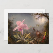 Cattleya Orchid und Drei Hummingvögel Postkarte (Vorne/Hinten)