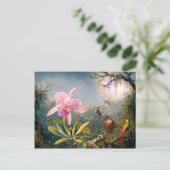 Cattleya Orchid und Drei Hummingvögel Postkarte (Stehend Vorderseite)