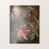 Cattleya Orchid und Drei Hummingvögel Puzzle (Vertikal)
