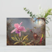 Cattleya Orchid und Three Hummingbirds by Heade Dankeskarte (Stehend Vorderseite)