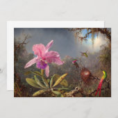 Cattleya Orchid und Three Hummingbirds by Heade Einladung (Vorne/Hinten)