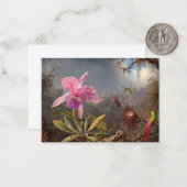 Cattleya Orchid und Three Hummingbirds by Heade Mitteilungskarte (Vorderseite/Rückseite Beispiel)