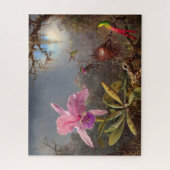 Cattleya Orchid und Three Hummingbirds by Heade Puzzle (Vertikal)