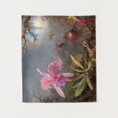 Cattleya Orchid und Three Hummingbirds by Heade Wandteppich (Vorderseite)