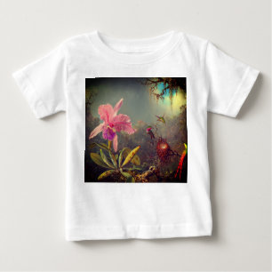 Cattleya Orchid und Three Hummingbirds Heade Baby T-shirt