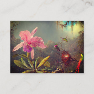 Cattleya Orchid und Three Hummingbirds Heade Begleitkarte