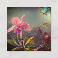 Cattleya Orchid und Three Hummingbirds Heade