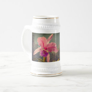 Cattleya Orchid und Three Hummingbirds Heade Bierglas