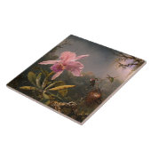 Cattleya Orchid und Three Hummingbirds (Heade) Fliese (Seite)