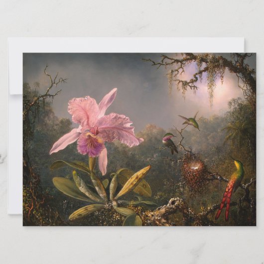 Cattleya Orchid und Three Hummingbirds (Heade) Karte (Vorderseite)