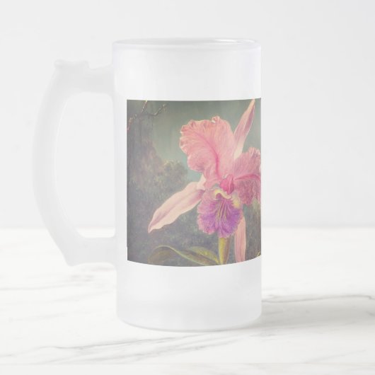 Cattleya Orchid und Three Hummingbirds Heade Mattglas Bierglas (Links)