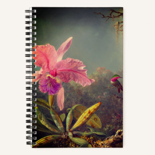 Cattleya Orchid und Three Hummingbirds Heade Notizblock