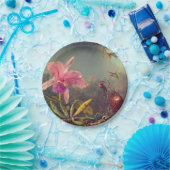 Cattleya Orchid und Three Hummingbirds Heade Pappteller (Party)