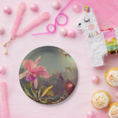 Cattleya Orchid und Three Hummingbirds Heade Pappteller (Party)