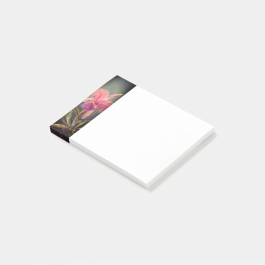 Cattleya Orchid und Three Hummingbirds Heade Post-it Klebezettel (angewinkelt)