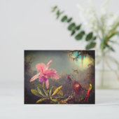 Cattleya Orchid und Three Hummingbirds Heade Postkarte (Stehend Vorderseite)