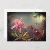 Cattleya Orchid und Three Hummingbirds Heade Postkarte (Vorne/Hinten)