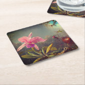 Cattleya Orchid und Three Hummingbirds Heade Rechteckiger Pappuntersetzer (angewinkelt)