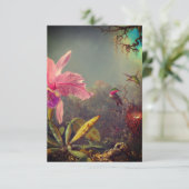 Cattleya Orchid und Three Hummingbirds Heade RSVP Karte (Stehend Vorderseite)