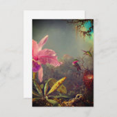 Cattleya Orchid und Three Hummingbirds Heade RSVP Karte (Vorne/Hinten)