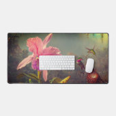 Cattleya Orchid und Three Hummingbirds Heade Schreibtischunterlage (Tastatur & Maus)