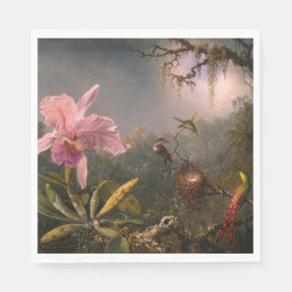Cattleya Orchid und Three Hummingbirds (Heade) Serviette