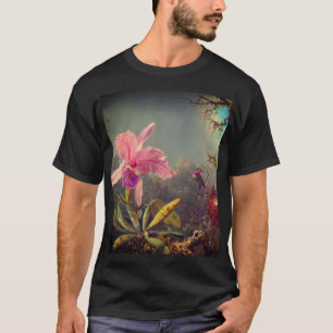 Cattleya Orchid und Three Hummingbirds Heade T-Shirt