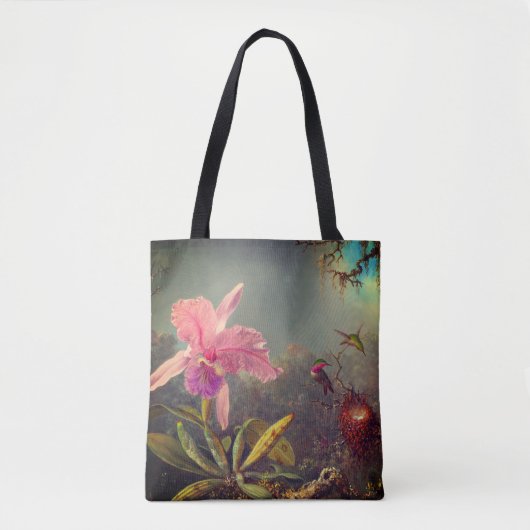 Cattleya Orchid und Three Hummingbirds Heade Tasche (Vorderseite)