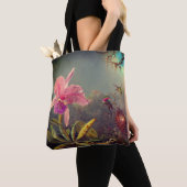 Cattleya Orchid und Three Hummingbirds Heade Tasche (Von Nahem)