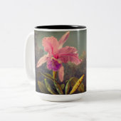 Cattleya Orchid und Three Hummingbirds Heade Zweifarbige Tasse (Vorderseite Links)