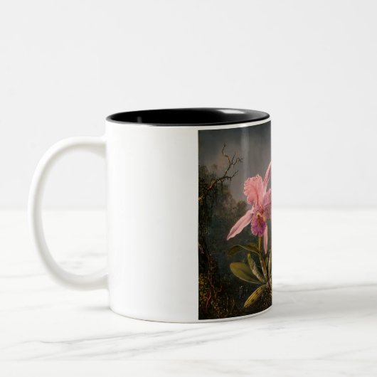 Cattleya Orchid und Three Hummingbirds (Heade) Zweifarbige Tasse (Links)