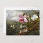 Cattleya Orchid und zwei Hummingbirds Postkarte (Vorne/Hinten)