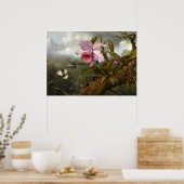 Cattleya Orchid, zwei Hummingbirds und ein Käfer Poster (Küche)