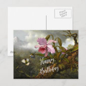 Cattleya Orchid, zwei Hummingbirds und ein Käfer Postkarte (Vorne/Hinten)