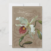 Cattleya Orchidee Taupebraun - Brautparty laden Einladung (Rückseite)