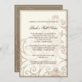 Cattleya Orchidee Taupebraun - Brautparty laden Einladung (Vorne/Hinten)