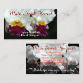 Cattleya Orchideen-weiße und rote Blumen Visitenkarte (Vorne/Hinten)