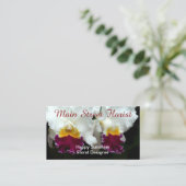 Cattleya Orchideen-weiße und rote Blumen Visitenkarte (Stehend Vorderseite)