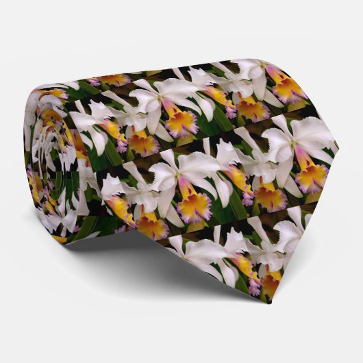 Cattleya Orchids Men's Krawatte (Gerollt)