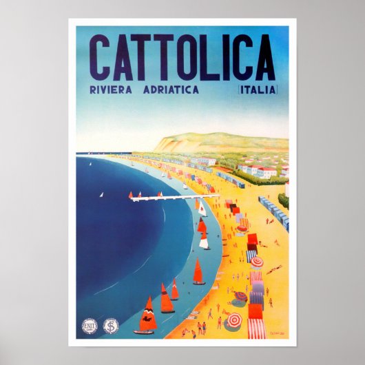 Cattolica Italien Jahrgang Reise Poster (Vorne)