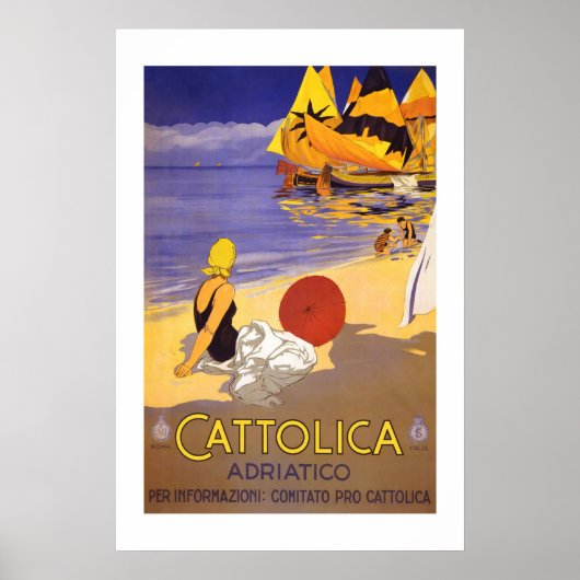 Cattolica Italien Vintage Poster (Vorne)