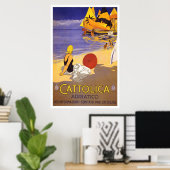 "Cattolica" Vintages italienisches Reiseplakat Poster (Heimbüro)