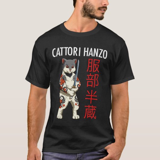 Cattori Hanzo   Samurai Cat T-Shirt (Vorderseite)