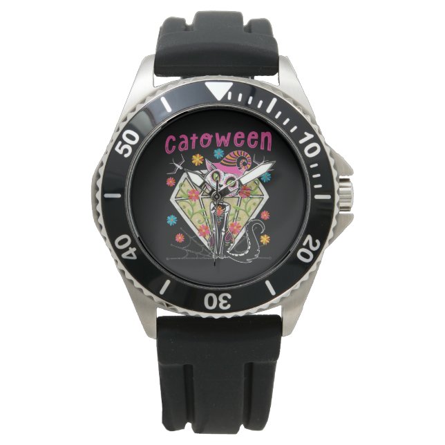 Cattoween Halloween Armbanduhr (Vorderseite)