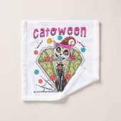 Cattoween Halloween Badhandtuch Set (Waschlappen)