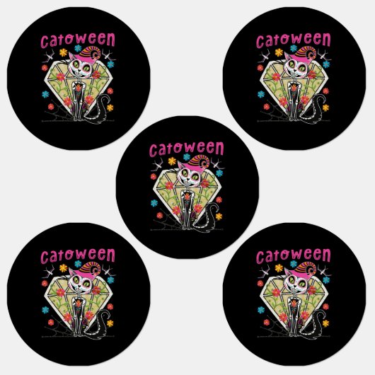Cattoween Halloween Etiketten (Gruppe)